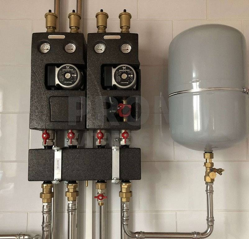 Система отопления (Газовый котел Buderus 24 кВт и ГВС бойлер Buderus 120 л)